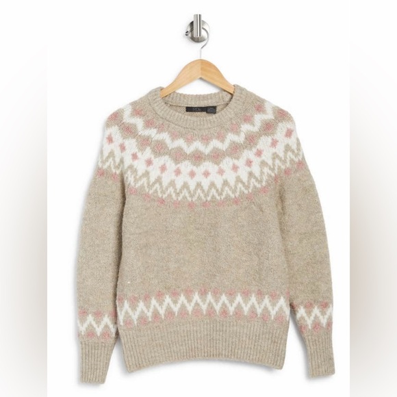 RDI women’s Beige and Pink Crewneck Sweater - Picture 1 of 6